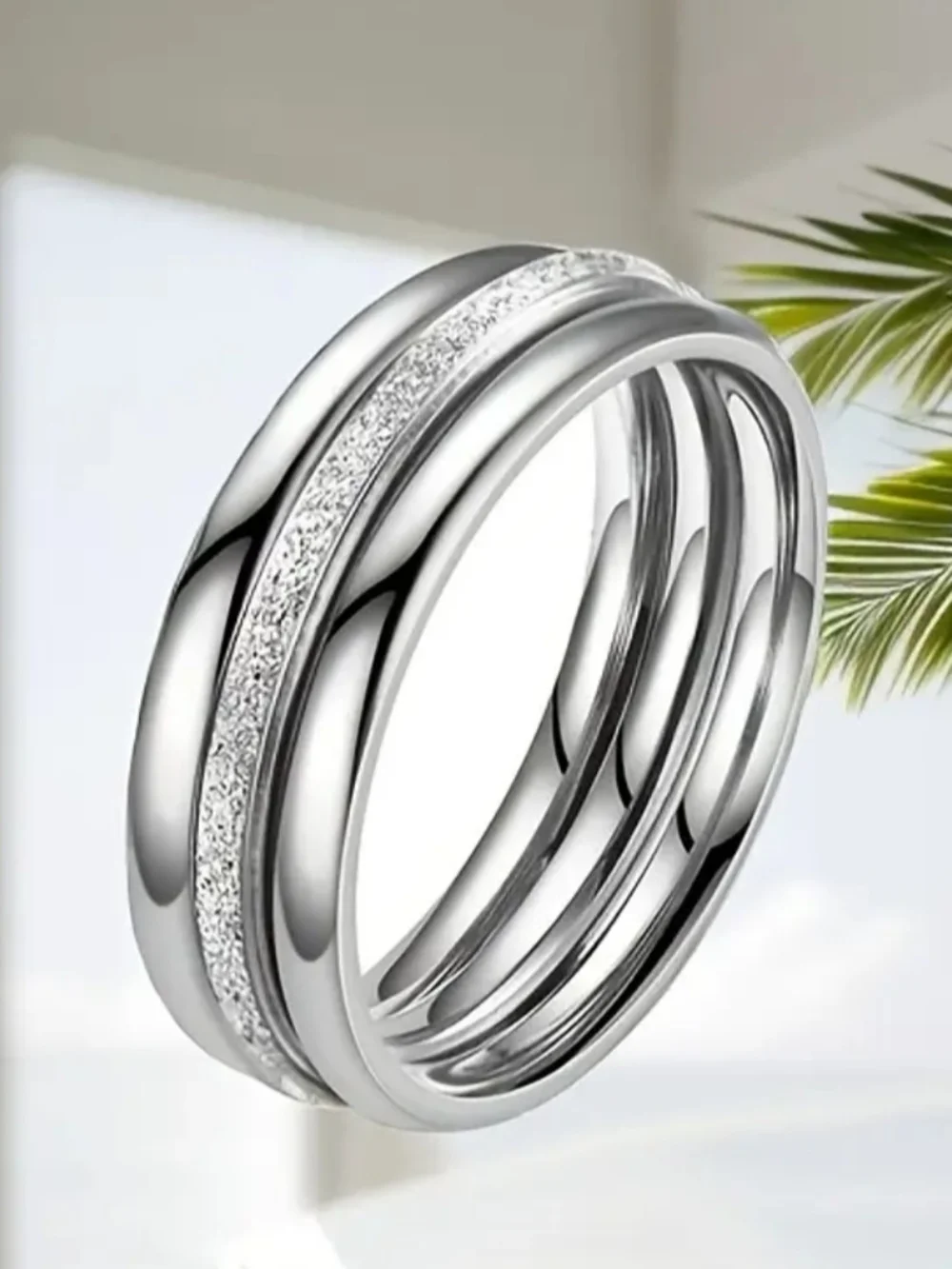 18 KT Gold Over Titanium Stackable Rings - Picture 3 of 3